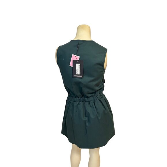 PrettyLittleThing Green Cargo Utility Dress NWT Size 0 Multiple Pockets - Picture 3 of 6
